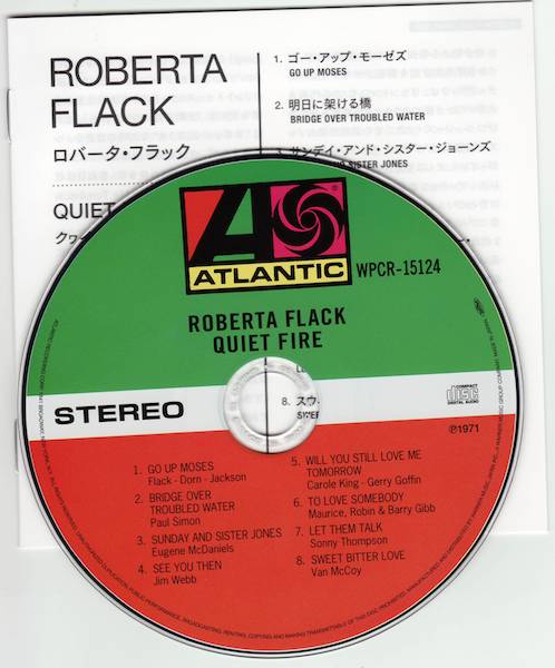 CD & Japanese booklet, Flack, Roberta - Quiet Fire